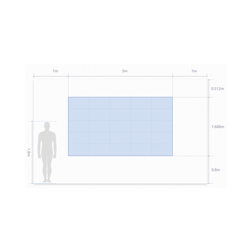 Kit de Videowall LED pitch 1.8 / 3.0 x 1.68 Metros / Diagonal 135" / Resolución 1600 x 900 / Instalación a Pared