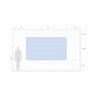 Kit de Videowall LED pitch 2.5 / 3.0 x 1.68 Metros / Resolución 1200 x 680 / Instalación a Pared