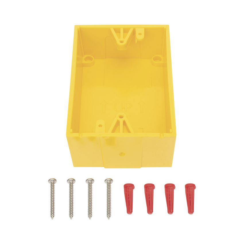 Caja trasera de montaje color amarillo para estaciones de parada STOPPER