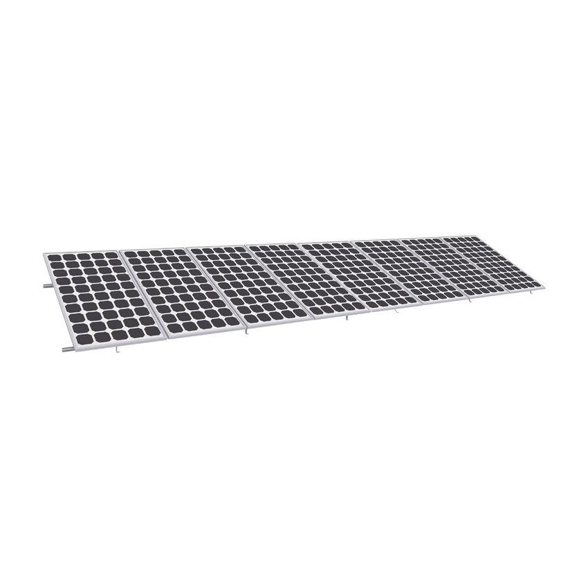 Montaje para Panel Solar, Riel "8" de 5400mm para Módulos de 550 a 660w con Espesor de 35mm, Velocidad de Viento Máx. 136km/h (20° a 45°)