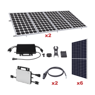 Kit Solar para Interconexión de 3.3 KW de Potencia Pico 220Vcc con Microinversor y 6 Módulos de 550 W (Incluye Montaje)