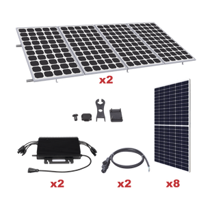 Kit Solar para Interconexión de 4.4KW de Potencia Pico 220Vcc con Microinversor y 8 Módulos de 550 W (Incluye Montaje )