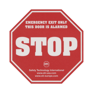 Etiqueta de advertencia "Puerta con alarma" EXIT STOPPER® STI-6400