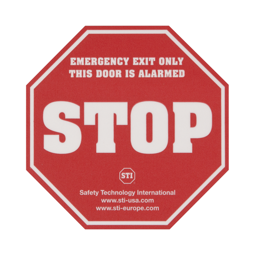 Etiqueta de advertencia "Puerta con alarma" EXIT STOPPER® STI-6400