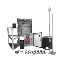 Kit Pararrayo con Accesorios de Instalación, Fabricado en Acero Inoxidable con Protección de Diámetro de 200m.