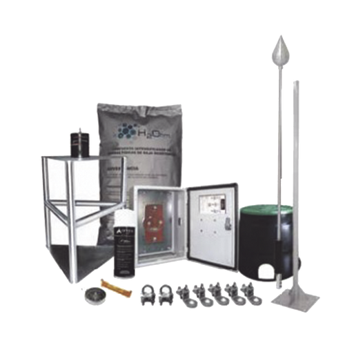 Kit Pararrayo con Accesorios de Instalación, Fabricado en Acero Inoxidable con Protección de Diámetro de 200m.