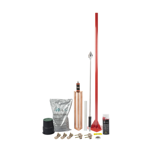 Kit Pararrayo con Accesorios para Protección de Diámetro de 80 m.