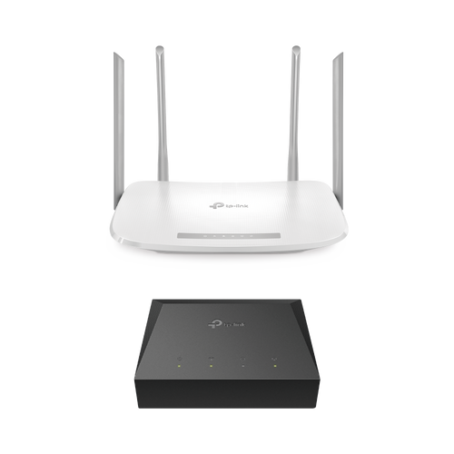 Kit de ONU Gigabit XZ000G3 con Router Router Inalámbrico ISP doble banda AC, Hasta 1167 Mbps, 4 antenas externas omnidireccional, Puertos Gigabit