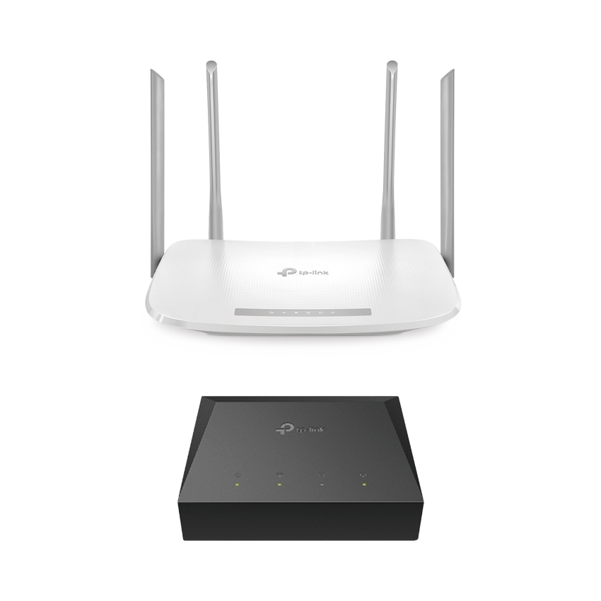 Kit de ONU Gigabit XZ000G3 con Router Router Inalámbrico ISP doble banda AC, Hasta 1167 Mbps, 4 antenas externas omnidireccional, Puertos Gigabit