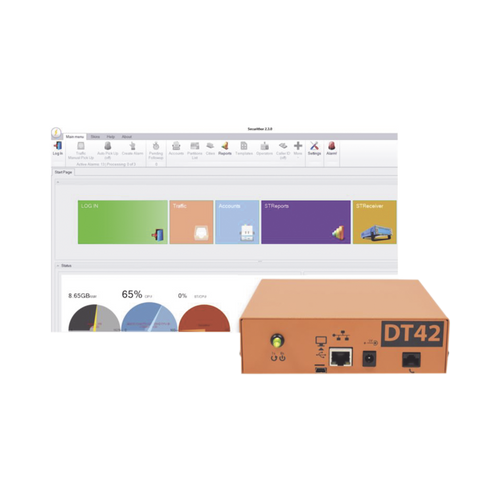Inicie o renueve su central de monitoreo de alarmas, Kit 1 receptora ExtriumDT42V2 y Software de monitoreo suscripción de 1 año.