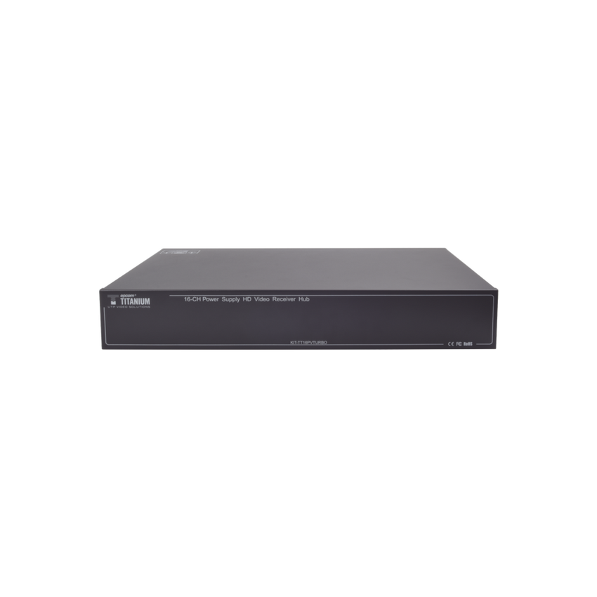 Kit de TRANSCEPTOR ACTIVO DE 16 Canales / VIDEO+PODER en un solo Cable UTP / 150m en 4K, 200m en 5 MP/ Envía 36 Vcc y recibe 12 Vcc / TODO INCLUIDO PARA RACK / Compatible con cámaras HD-TVI/CVI/AHD/CVBS / Instalación Limpia
