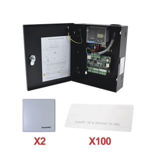 Kit para automatizar 2 ACCESOS VEHICULARES con STICKERS en Parabrisas de vehiculos / Incluye Panel, 2 lectores y 100 stickers / Software IVMS4200 incluido