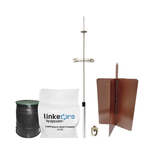 Kit pararrayo LinkedPro básico. Ideal para la protección de mástiles y postes.