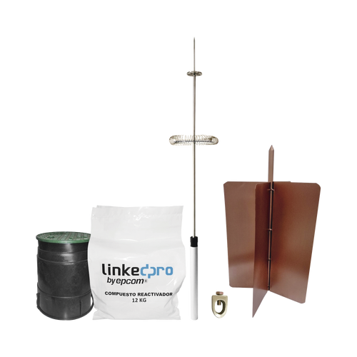 Kit pararrayo LinkedPro básico. Ideal para la protección de mástiles y postes.