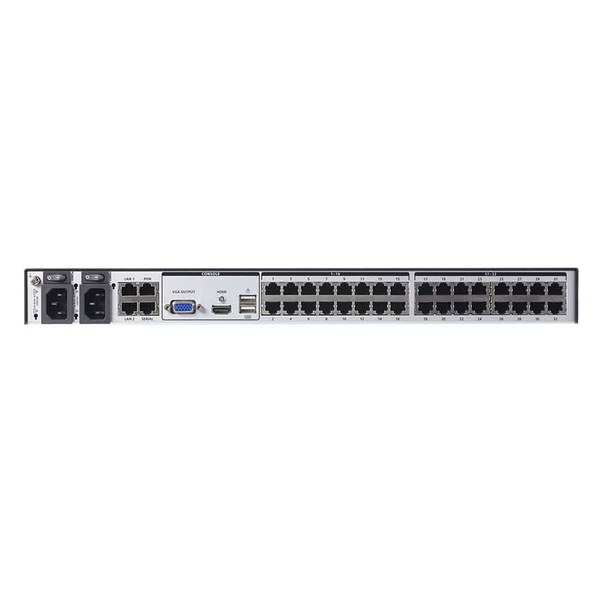 Conmutador KVM sobre IP de 32 puertos con múltiples interfaces y acceso compartido 1 local/8 remoto