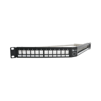 Patch Panel UTP Keystone de 24 puertos Modular (vacío), Angulado, 1UR, compatible con Jacks Keystone UTP Z-MAX® y MAX®