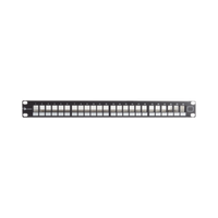 Patch Panel UTP Keystone de 24 puertos Modular (vacío) , Plano, 1UR, compatible con Jacks Keystone UTP Z-MAX® y MAX®