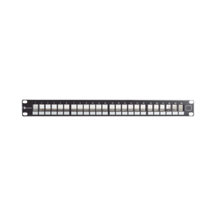 Patch Panel UTP Keystone de 24 puertos Modular (vacío) , Plano, 1UR, compatible con Jacks Keystone UTP Z-MAX® y MAX®