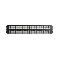 Patch Panel UTP Keystone de 48 Puertos Modular (Vacío), Plano, 2UR, Compatible con Jacks Keystone UTP Z-MAX y MAX