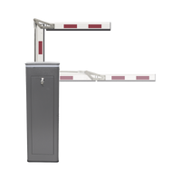 Kit de Barrera Vehicular Derecha y Brazo ARTICULADO de 3 Metros / Finales de Carrera Ajustables por Programación / Movimiento Fluido / Diseño Elegante Color Gris / Con Corona Led Semaforizada