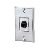 Placa de Pared Telefónica, Salida de 1 Puerto Keystone, Con Jack Cat5e Estilo TP, de Acero Inoxidable