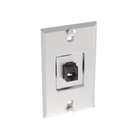 Placa de Pared Telefónica, Salida de 1 Puerto Keystone, con Jack Cat6 Estilo 110 de Impacto, de Acero Inoxidable
