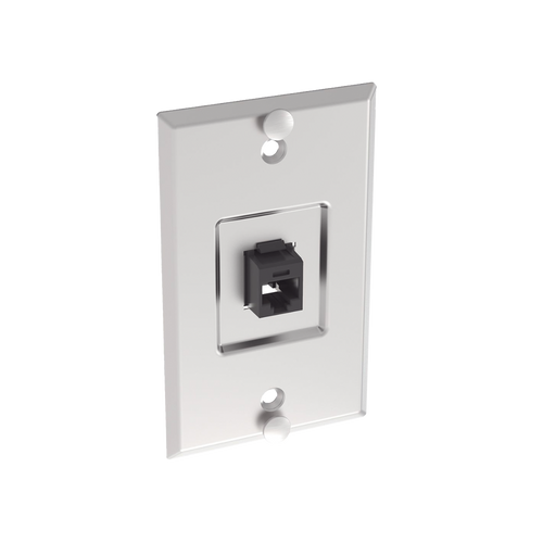 Placa de Pared Telefónica, Salida de 1 Puerto Keystone, con Jack Cat6 Estilo 110 de Impacto, de Acero Inoxidable