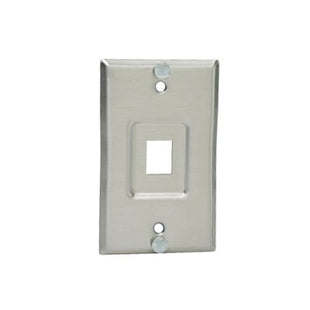 Placa de Pared Telefónica, Salida de 1 Puerto Keystone, de Acero Inoxidable