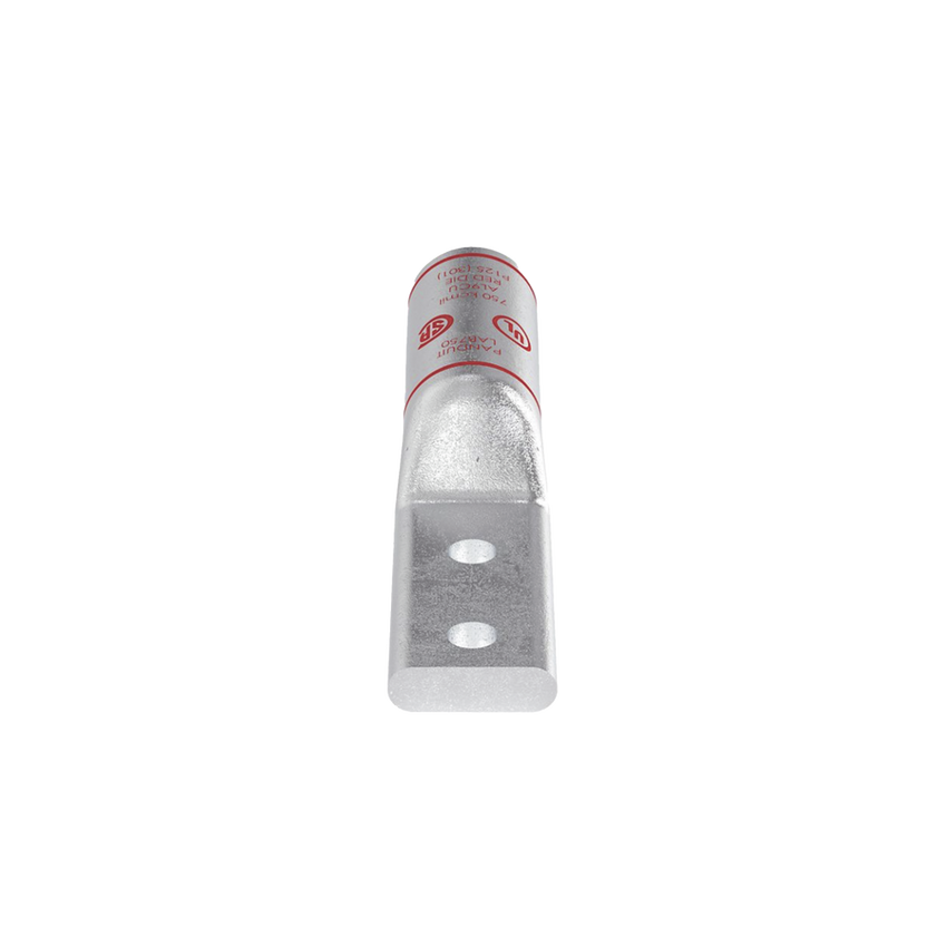 Zapata de compresión Aluminio LAB750-12-24R para cal. 750 Kcmil, Doble barreno para tornillo prisionero de 1/2, Espaciado de orificio 44.45mm, 1 Pz