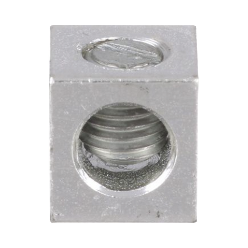 Conector Mecánico de Aluminio, de Un Orificio 1/4" y Un Barril, para Cable de 14 a 2 AWG. 1 Pieza