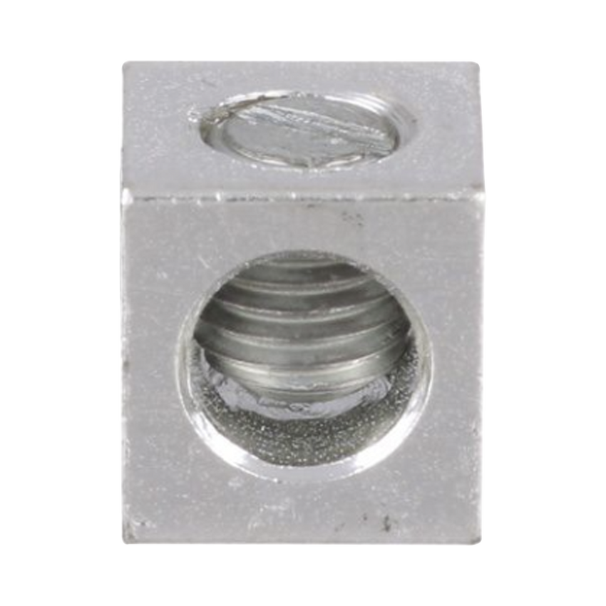 Conector Mecánico de Aluminio, de Un Orificio 1/4" y Un Barril, para Cable de 14 a 2 AWG. 1 Pieza