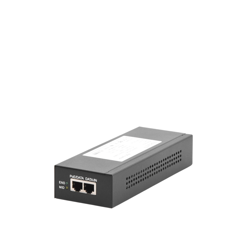 Inyector Super Hi-PoE / 56 Vcc / 60 Watts / Para Domos HIKVISION PTZ / IP (-AE / DE) / Soporta 802.3 af / at / Para Aplicaciones de CCTV