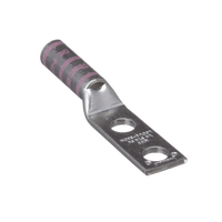 Zapata de compresión LCC1/0-38DW-X para cal. 1/0 Awg, Doble barreno para tornillo prisionero de 3/8, 1 Pz