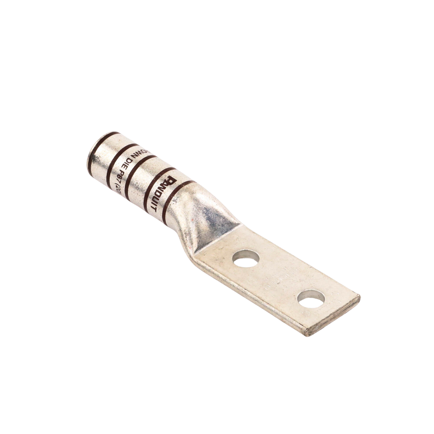 Zapata de compresión LCC500-12-6 para cal. 500 Kcmil, Doble barreno para tornillo prisionero de 1/2, Espaciado de orificios 44.5mm, 1 Pz