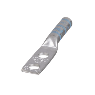 Zapata de compresión LCC6-14A-L para cal. 6 Awg, Doble barreno para tornillo prisionero de 1/4, Espaciado de orificio 16mm, 1 Pz