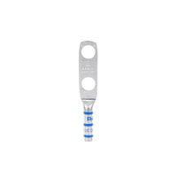 Zapata de compresión LCC6-38D-L para cal. 6 Awg, Doble barreno para tornillo prisionero de 3/8, Espaciado de orificio 25.4mm, 1 Pz