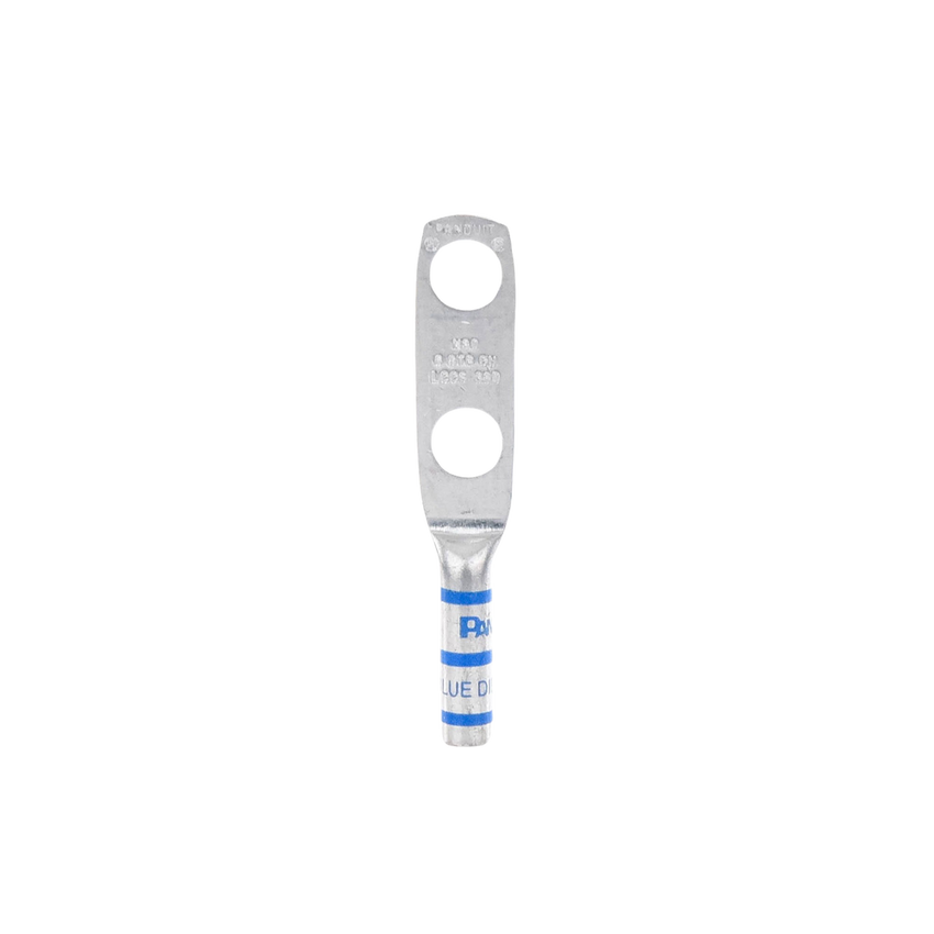 Zapata de compresión LCC6-38D-L para cal. 6 Awg, Doble barreno para tornillo prisionero de 3/8, Espaciado de orificio 25.4mm, 1 Pz