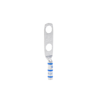 Zapata de compresión LCC6-38D-L para cal. 6 Awg, Doble barreno para tornillo prisionero de 3/8, Espaciado de orificio 25.4mm, 1 Pz