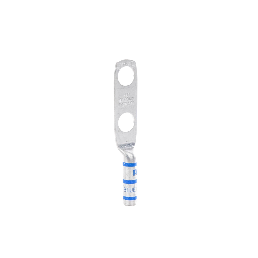 Zapata de compresión LCC6-38D-L para cal. 6 Awg, Doble barreno para tornillo prisionero de 3/8, Espaciado de orificio 25.4mm, 1 Pz