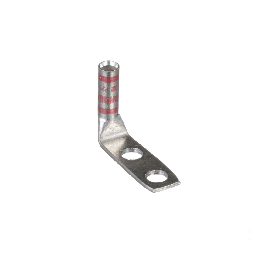 Zapata de compresión LCC8-14AF-L a 90° grados para cal. 8 Awg, Barreno para tornillo prisionero de 1/4, 1 Pz