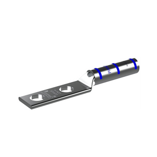 Terminal Doble Ojillo 1/4" para Cable 6 AWG (16mm entre orificios). 50 Piezas