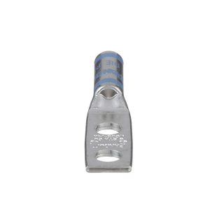 Zapata de compresión LCD6-14A-L para cal. 6 Awg, Doble barreno para tornillo prisionero de 1/4, Espaciado de orificio 16mm, 1 Pz
