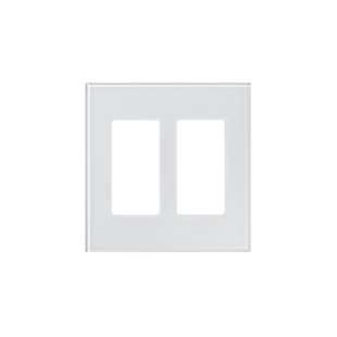 Tapa de cristal para apagador o atenuador, 2 espacios.