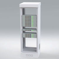 Gabinete para Piso, Capacidad, 31 Unidades de Rack, Doble puerta y Postes frontales e intermedios ajustables, Color Blanco, Se envía el Gabinete Armado.
