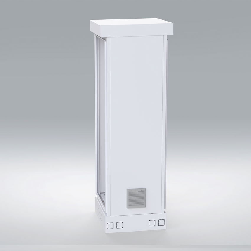 Gabinete para Piso, Capacidad, 31 Unidades de Rack, Doble puerta y Postes frontales e intermedios ajustables, Color Blanco, Se envía el Gabinete Armado.