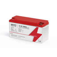 Batería de Litio Ciclo Profundo, 12.8 Vcc 200Ah (LiFePO4 de Celdas Cilíndricas) , Solar, Marina, Máximo 200 A de Descarga