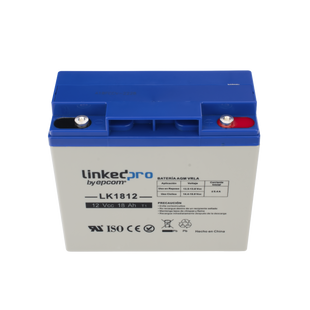 Batería 12 V / 18 Ah / UL / Tecnología AGM / Vida útil promedio de 5 años / Para uso en equipo electrónico, Alarmas de Intrusión / Incendio/ Control de acceso / Video Vigilancia / Terminales T1