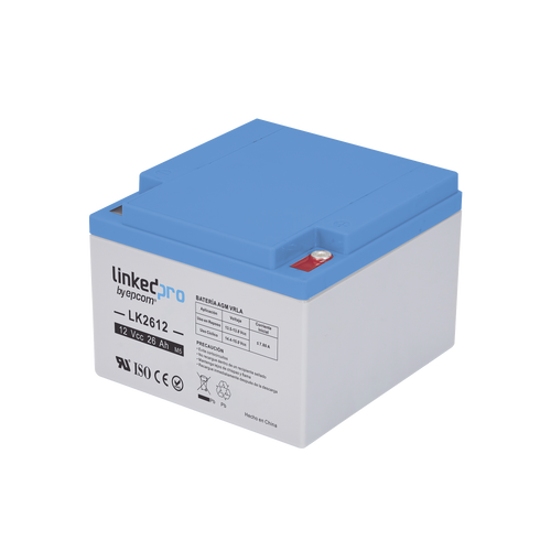 Batería 12 V / 26 Ah / UL / Tecnología AGM / Vida útil promedio de 5 años /Para uso en equipo electrónico, Alarmas de Intrusión / Incendio/ Control de acceso / Video Vigilancia / Terminales M5