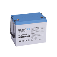 Batería 12 Vcc / 75 Ah / UL / Tecnología AGM-VRLA / Vida útil promedio de 5 años / Para uso en equipo electrónico / Sistemas de emergencia y aplicaciones fotovoltaicas Terminales T3