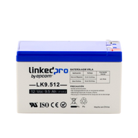 Batería de respaldo 12 V | 9.5 Ah | AGM | Especial para Seguridad Electrónica | UPS  | Sistemas de Emergencia | Vida útil 5 años | Terminales F1  + Adaptador F2